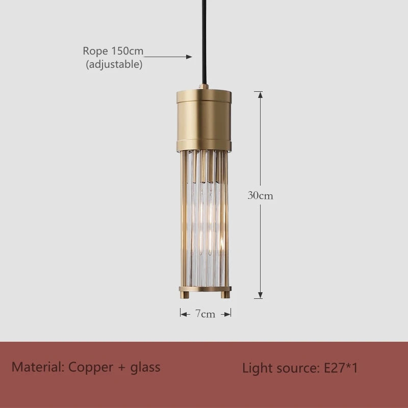 Piautos Ribbed Glass Capsule Pendant Lamp