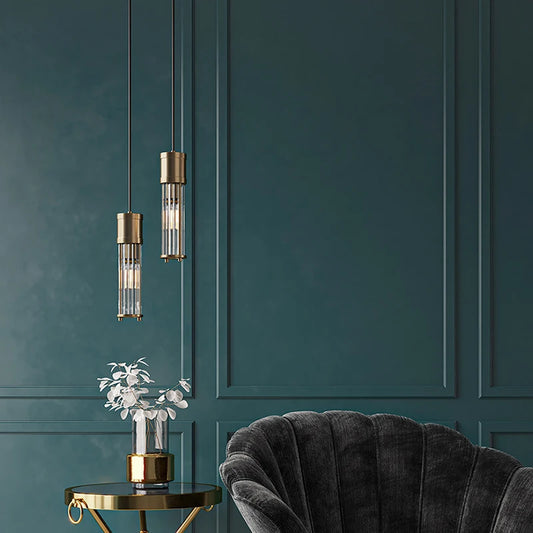Piautos Ribbed Glass Capsule Pendant Lamp