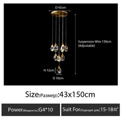 Acrux Faceted Crystal Cascade Chandelier