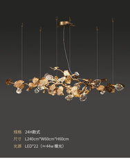 Merope Copper Glass Leaf Chandelier