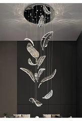Merope Crystal Leaf Chandelier
