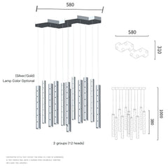 Castula Tube Cascade Chandelier