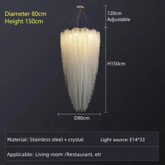 Alruba Beaded Crystal Bowl Chandelier
