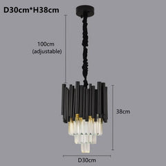 Mensae Black Tube Crystal Chandelier