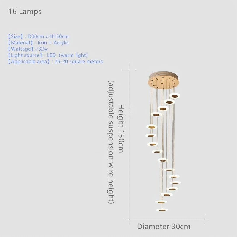 Libertas Spiral Disc Chandelier