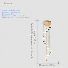 Denebola Spiral Disc Chandelier