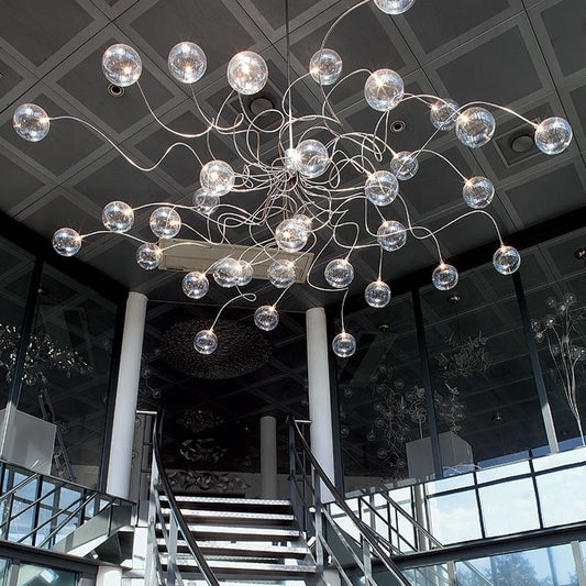 Smoke Gray Glass Ball Chandelie