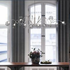Smoke Gray Glass Ball Chandelie