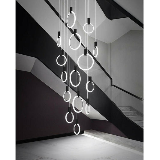 Iron Acrylic Ring Chandelier