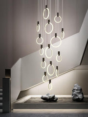 Iron Acrylic Ring Chandelier