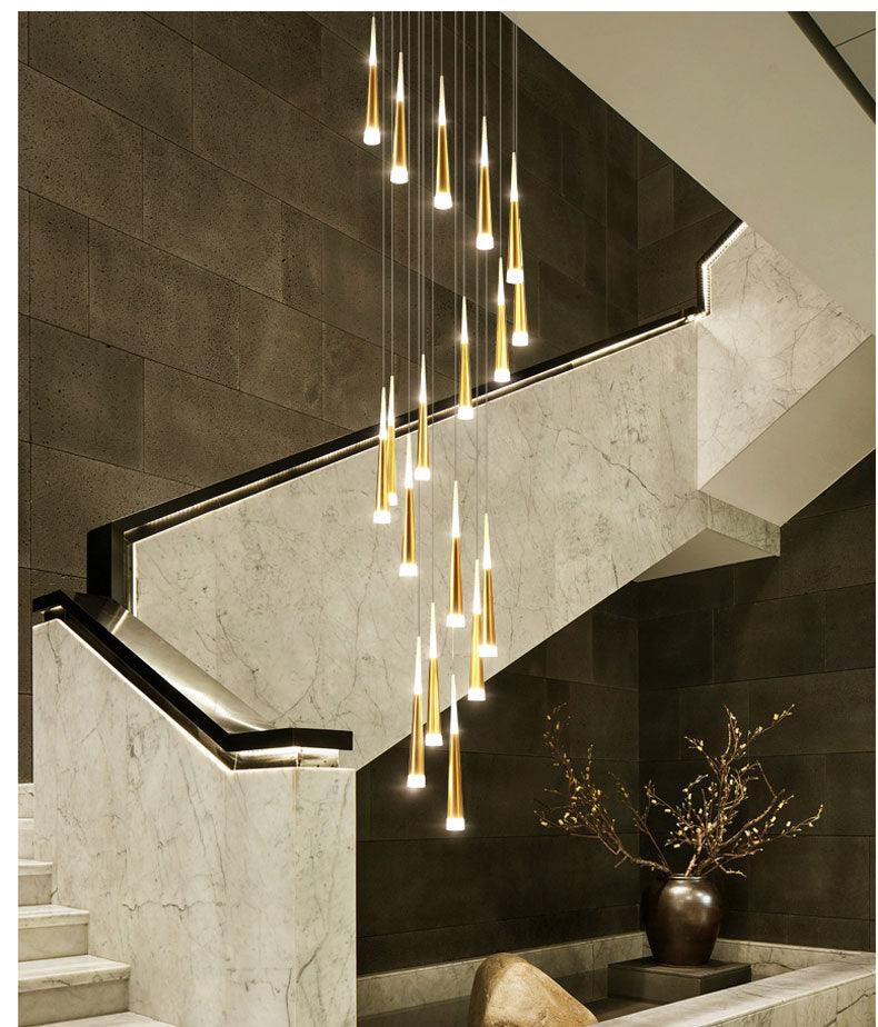 LED Rain Staircase Chandelier