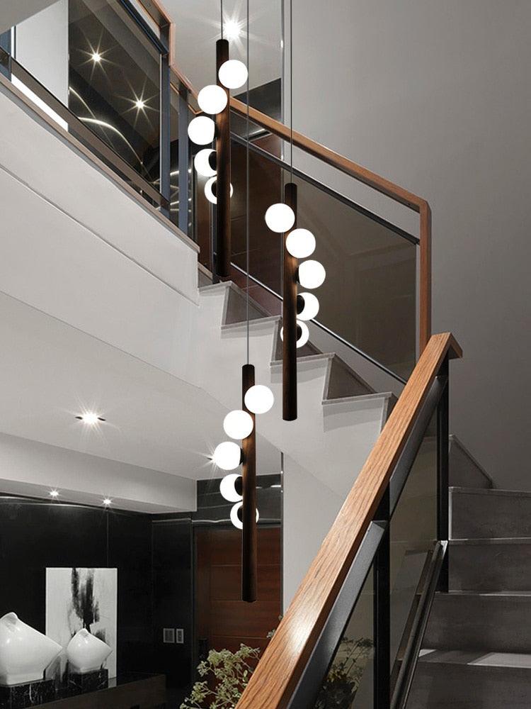 LED Stairs Sphere Pendant Lamps 