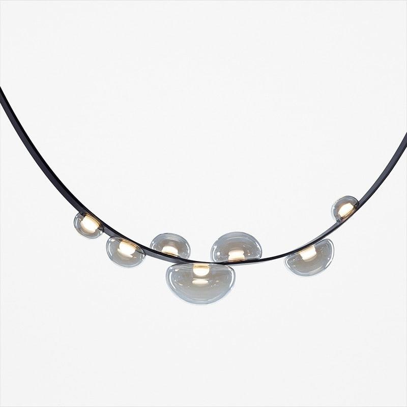Loft Gray Glass LED Chandelier - Galastellar