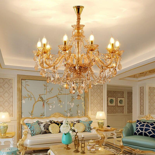 Luxury Villa LED Crystal Candle Chandelier - Galastellar