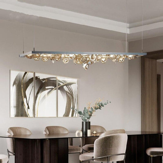 Nordic Rectangular Stainless Steel LED Chandelier - Galastellar