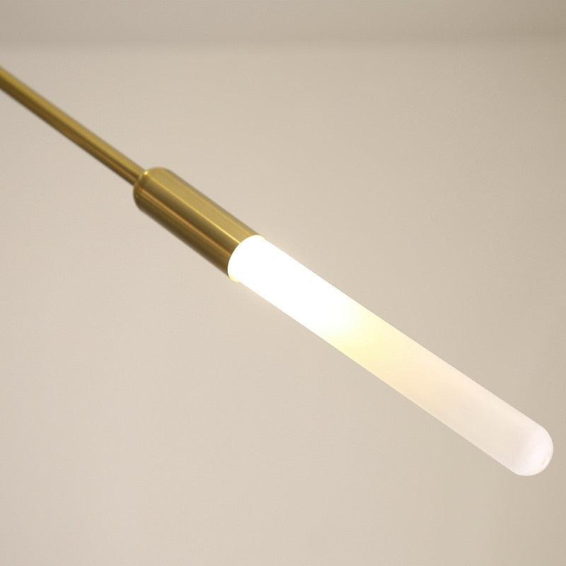 Postmodern LED Golden Iron Linear Chandelier - Galastellar
