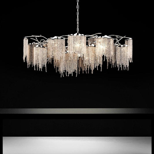 Postmodern Luxury Crystal Stainless Steel Chandelier - Galastellar