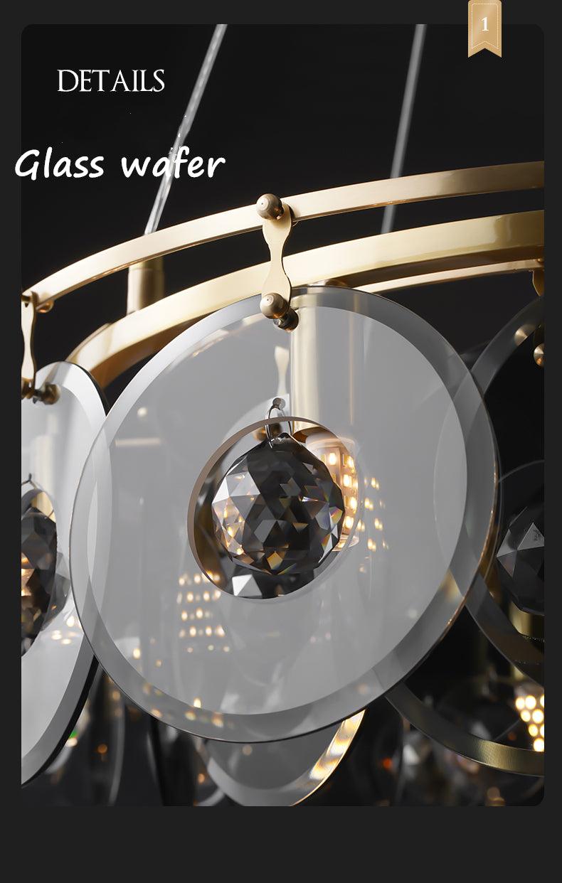 Round Copper Crystal Villa Chandelier - Galastellar